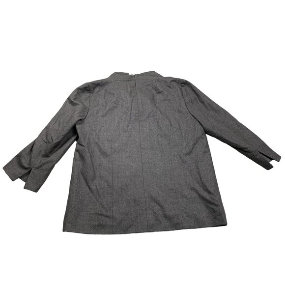 J. Crew Womens Size 8 Gray Wool Blouse 3/4 Sleeve Business Casual Top - Picture 2 of 8